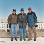 Erik Heels, Tom Heels, Mark Heels on top of Mount Washington, NH, for Tom's 70th birthday.