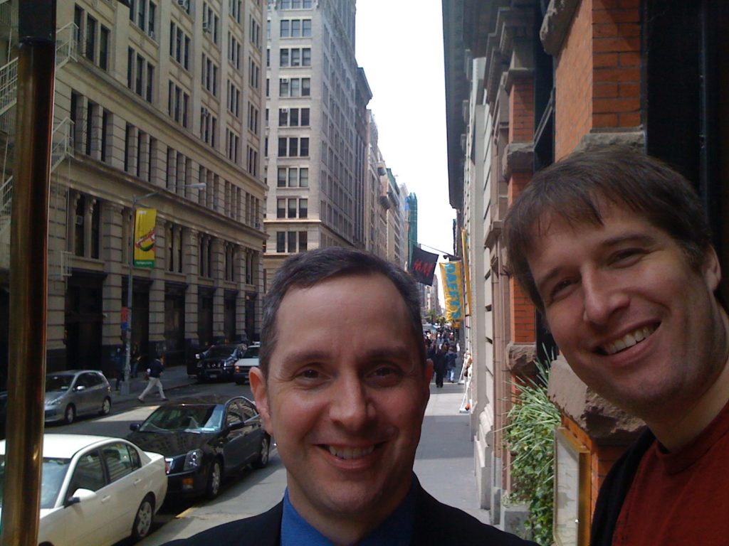 2010-04-27, New York City. Clocktower Law founder Erik Heels with AppNexus founder Brian O'Kelley.
