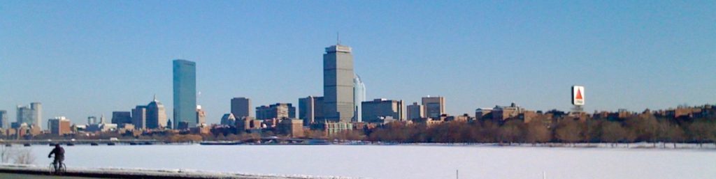 2009-02-04, Cambridge MA. Boston skyline as seen from MIT. Copyright 2009 GiantPeople LLC, all rights reserved.