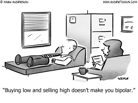 Psychiatrist to stock-trading patient: Buying low and selling high doesn't make you bipolar.