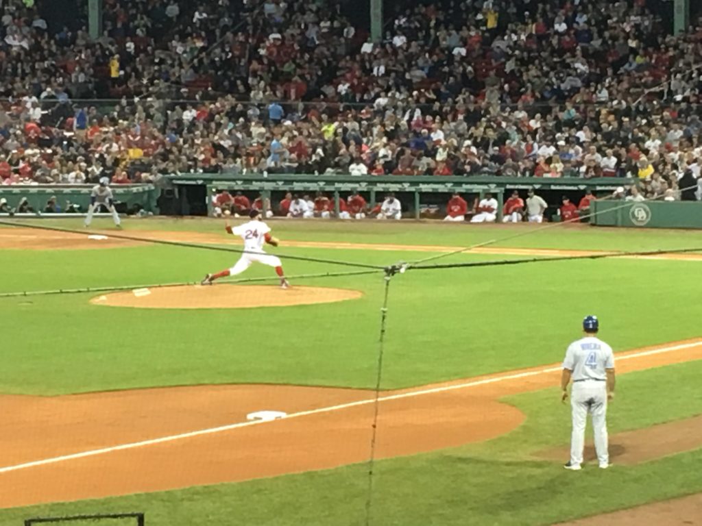 2018-09-02 So-called protective netting at Fenway Park, home of the Boston Red Sox.