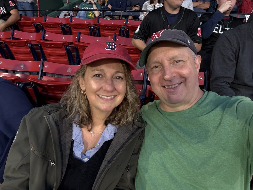 2025-09-17 Erik Heels and Rebecca Cazabon at Red Sox game, Fenway Park, Boston.